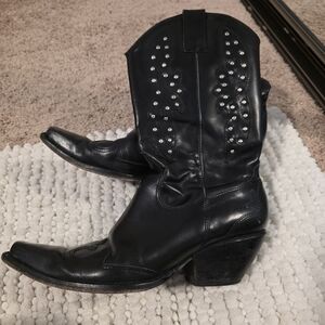 BCBGirls Black Heeled Boots with Studded Details